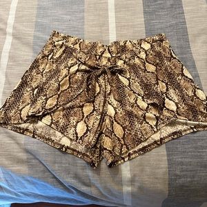 Snakeskin print shorts